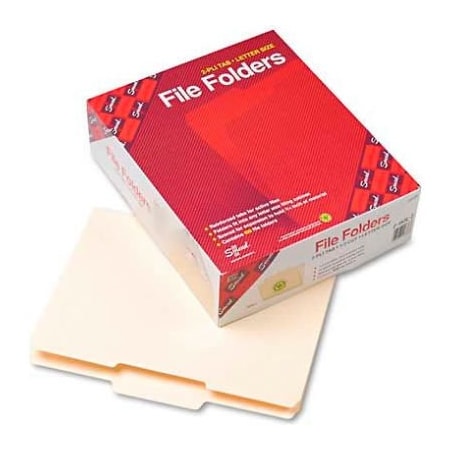 Smead Smead File Folder, 1/3 Cut Second Position, Reinforced Top Tab Letter, Manila, 100/Box 10336